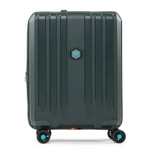 Walizka biznesowa do samolotu 55x40x20 – Enduro Zielona, twarda, USB, TSA