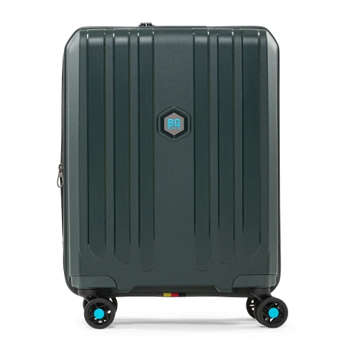 Walizka biznesowa do samolotu 55x40x20 – Enduro Zielona, twarda, USB, TSA